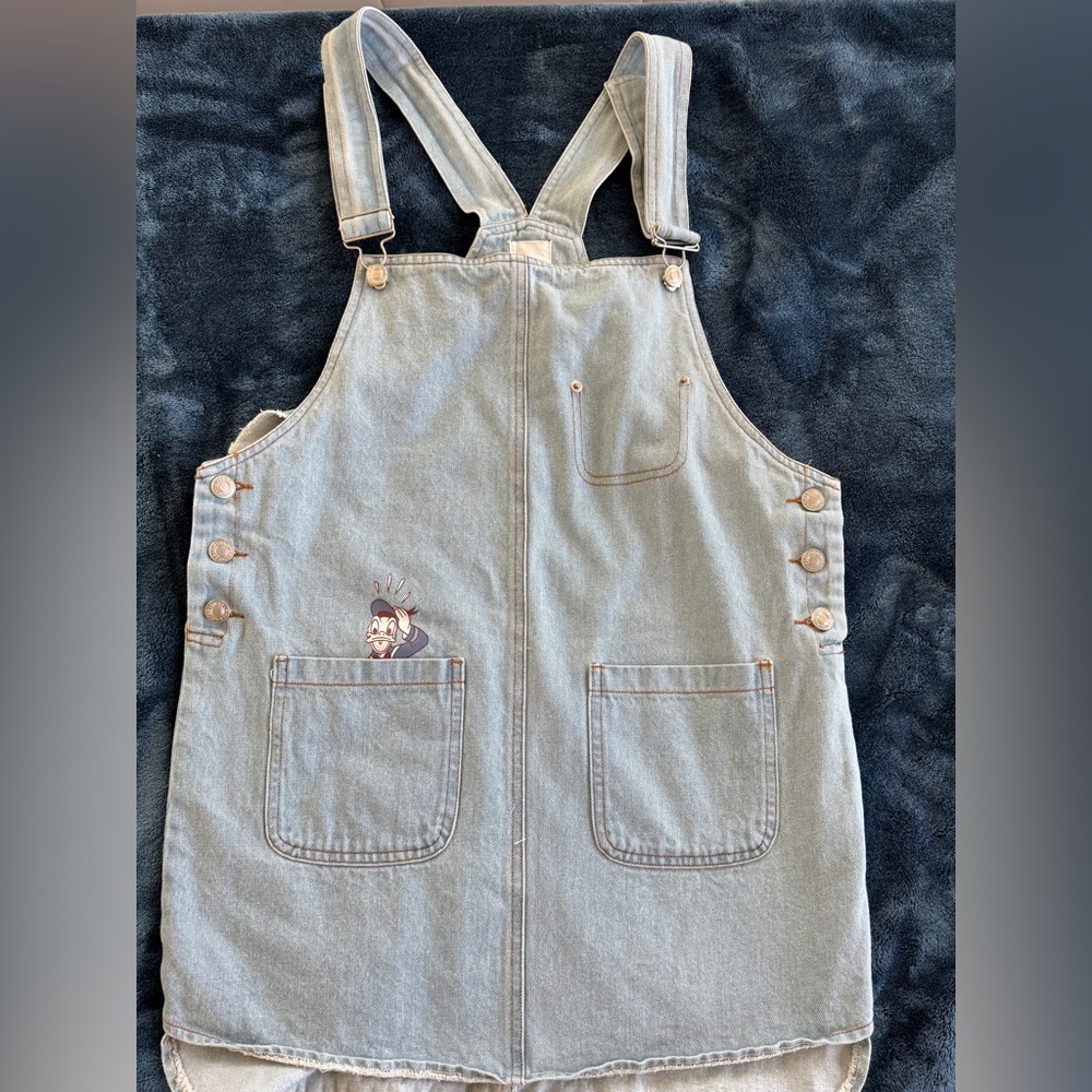 Disney Light Blue Denim Overalls with Character Patch